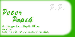 peter papik business card